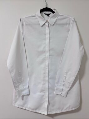 Brooks Brothers Women's White Concealed Hidden Placket Dress Shirt Size 12